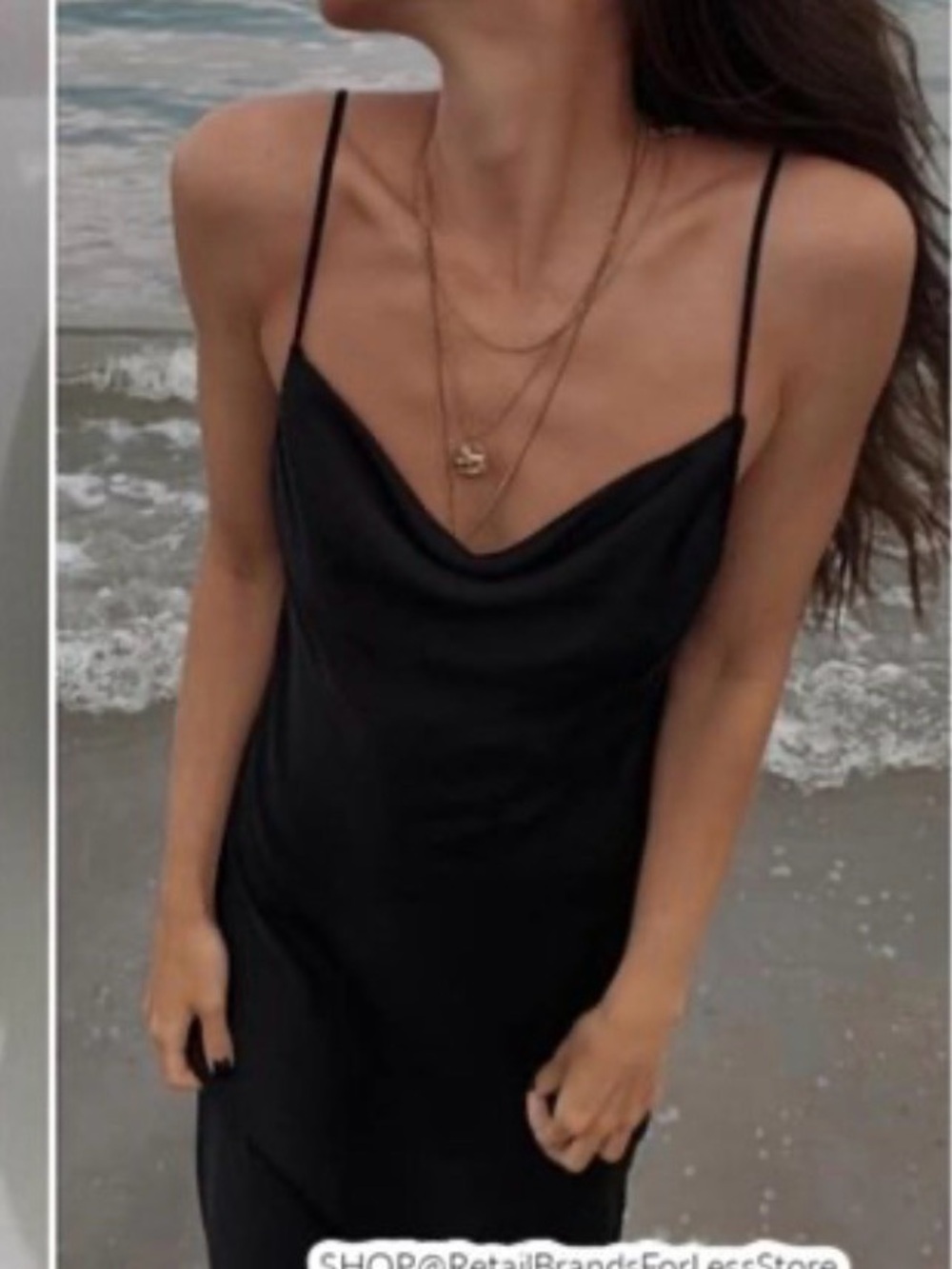 Zara woman cowl neck satin dress